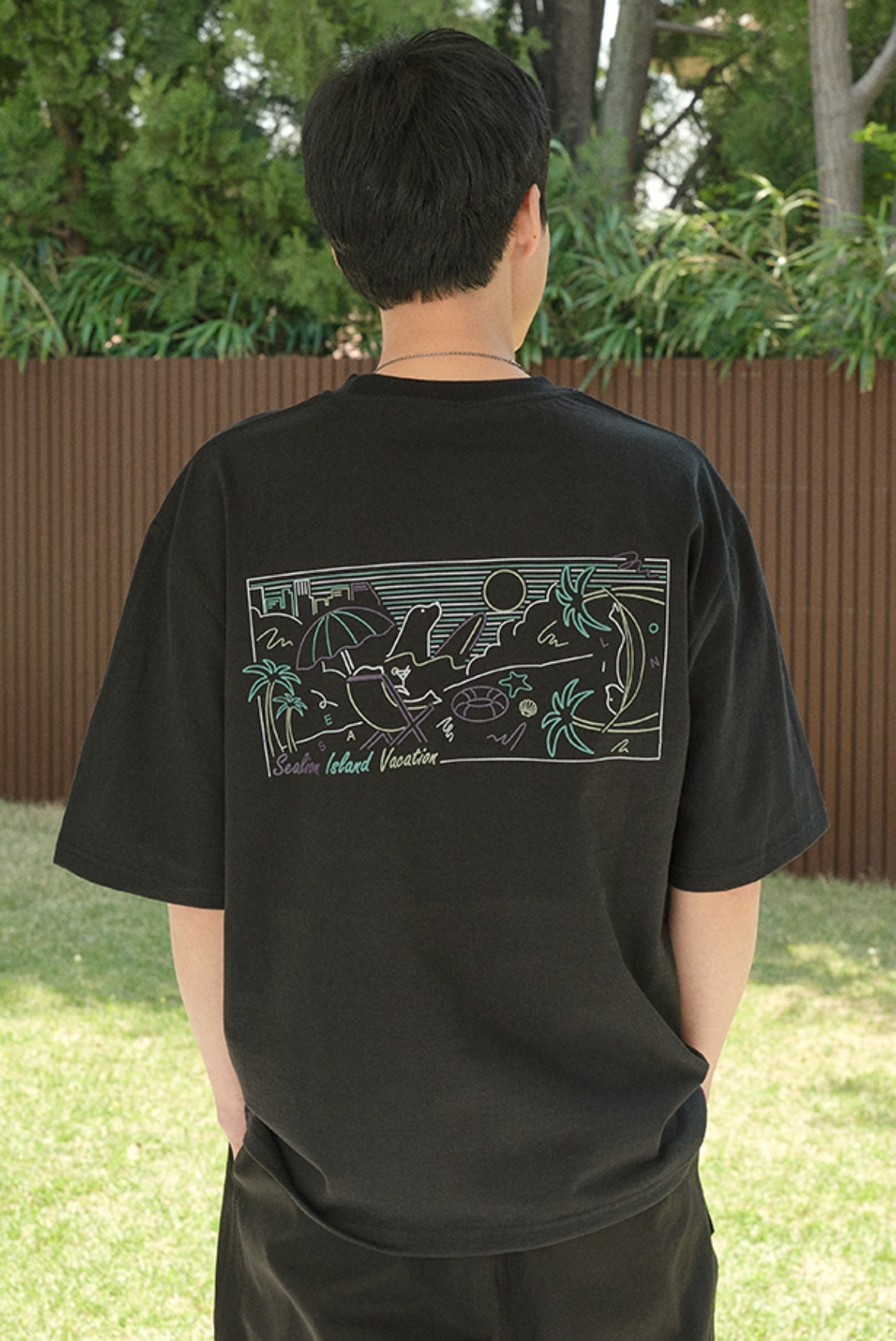 Sealion Pop Art T-Shirts [Black]