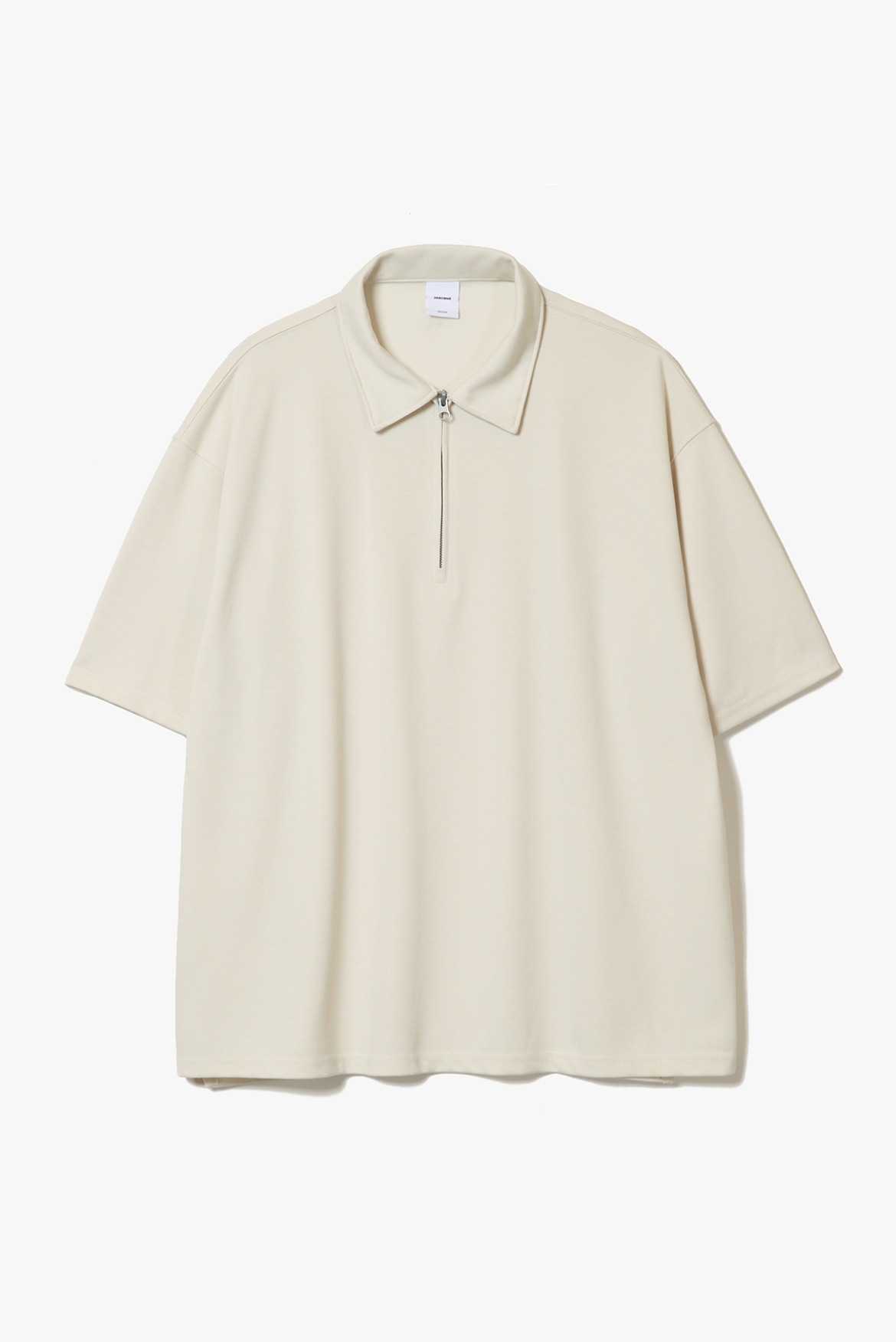 Collar Zip T-Shirts [Ivory]