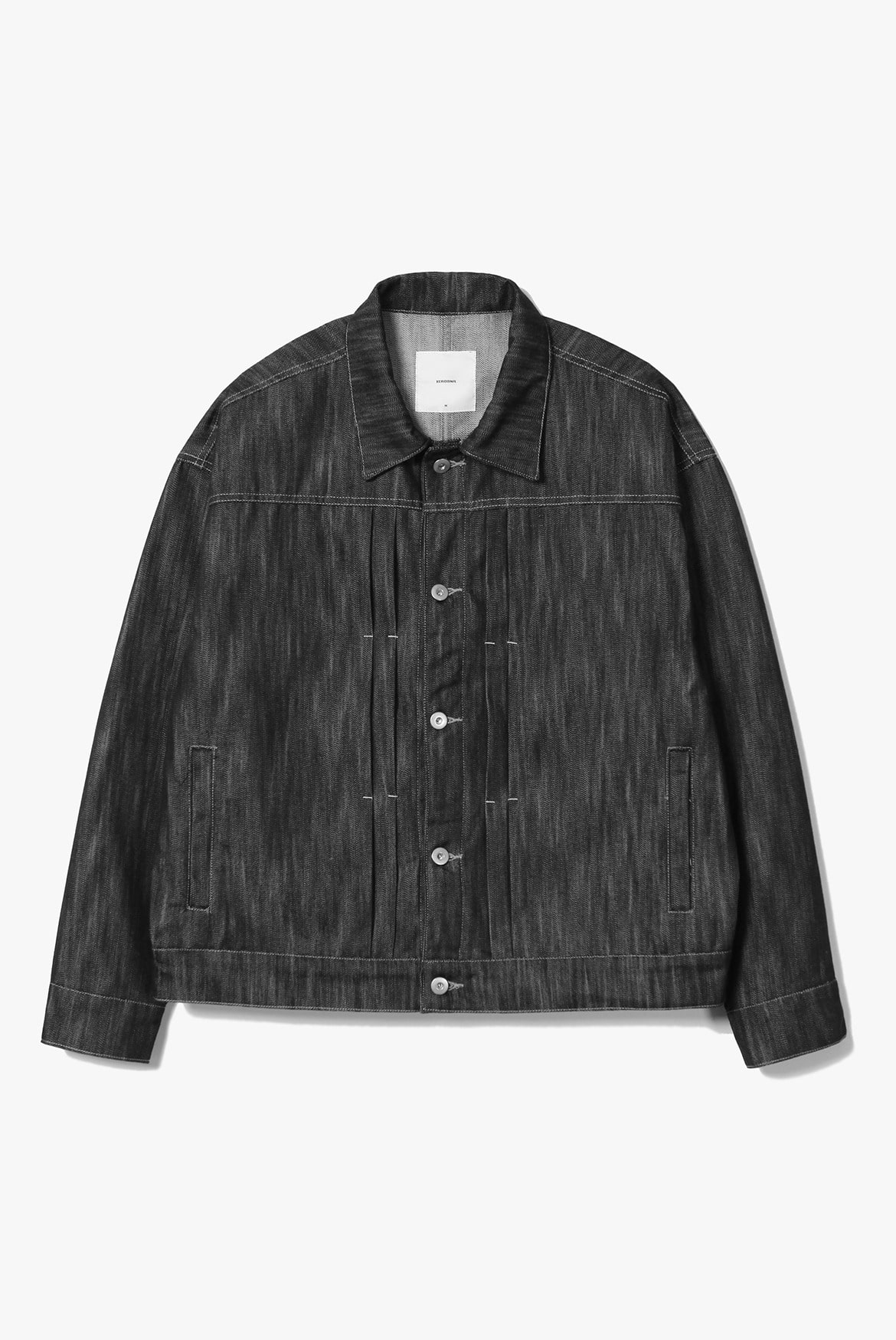 Vertical Clean Denim Trucker Jacket [Black]