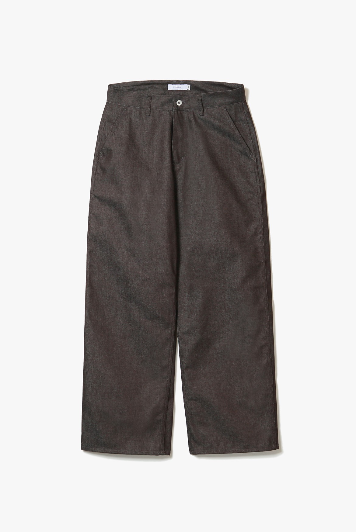 Wide Clean Denim Pants [Brown]