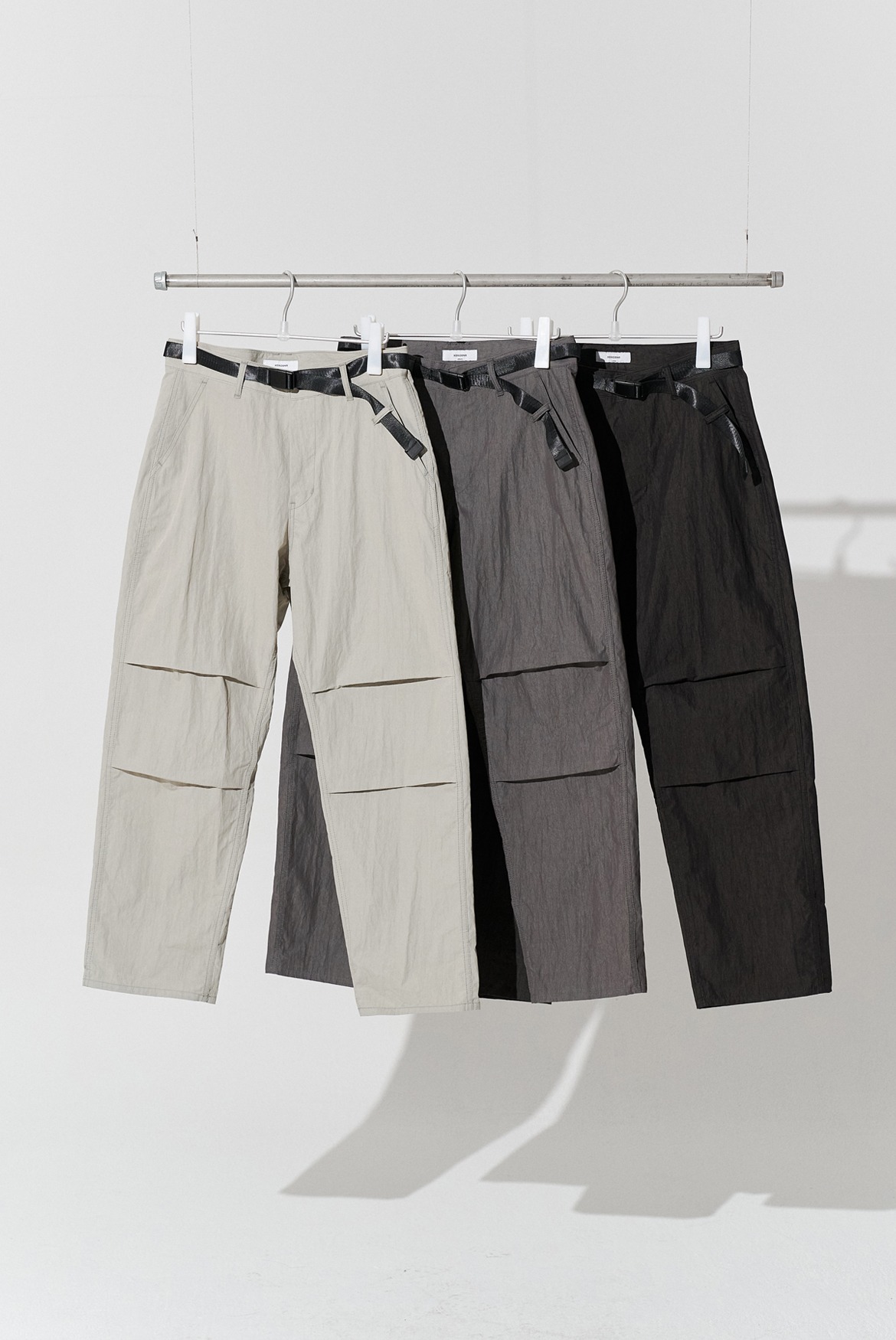 Nylon Parachute Belted Pants [3 Colors]