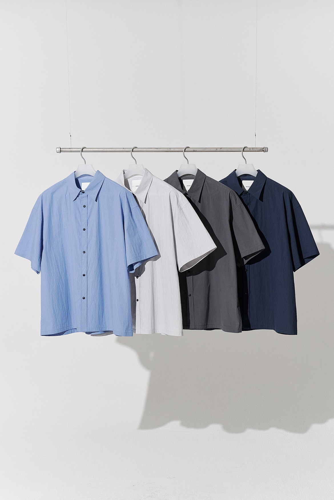 (6월 14일 Sax Blue, Light Grey, Charcoal M, L 예약 배송) Nylon Solid Shirts [4 Colors]